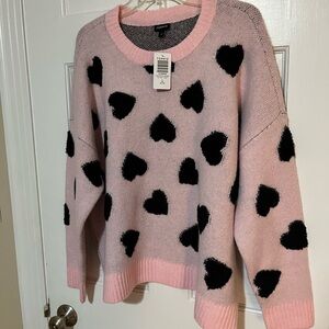 Torrid Vegan Cashmere Pink and Black Pullover Sweater - Hearty Almond Blossom